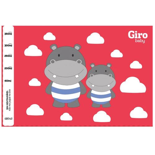 Copo Eco com Tampa Hipopótamo Pipo 400 ml Giro Baby