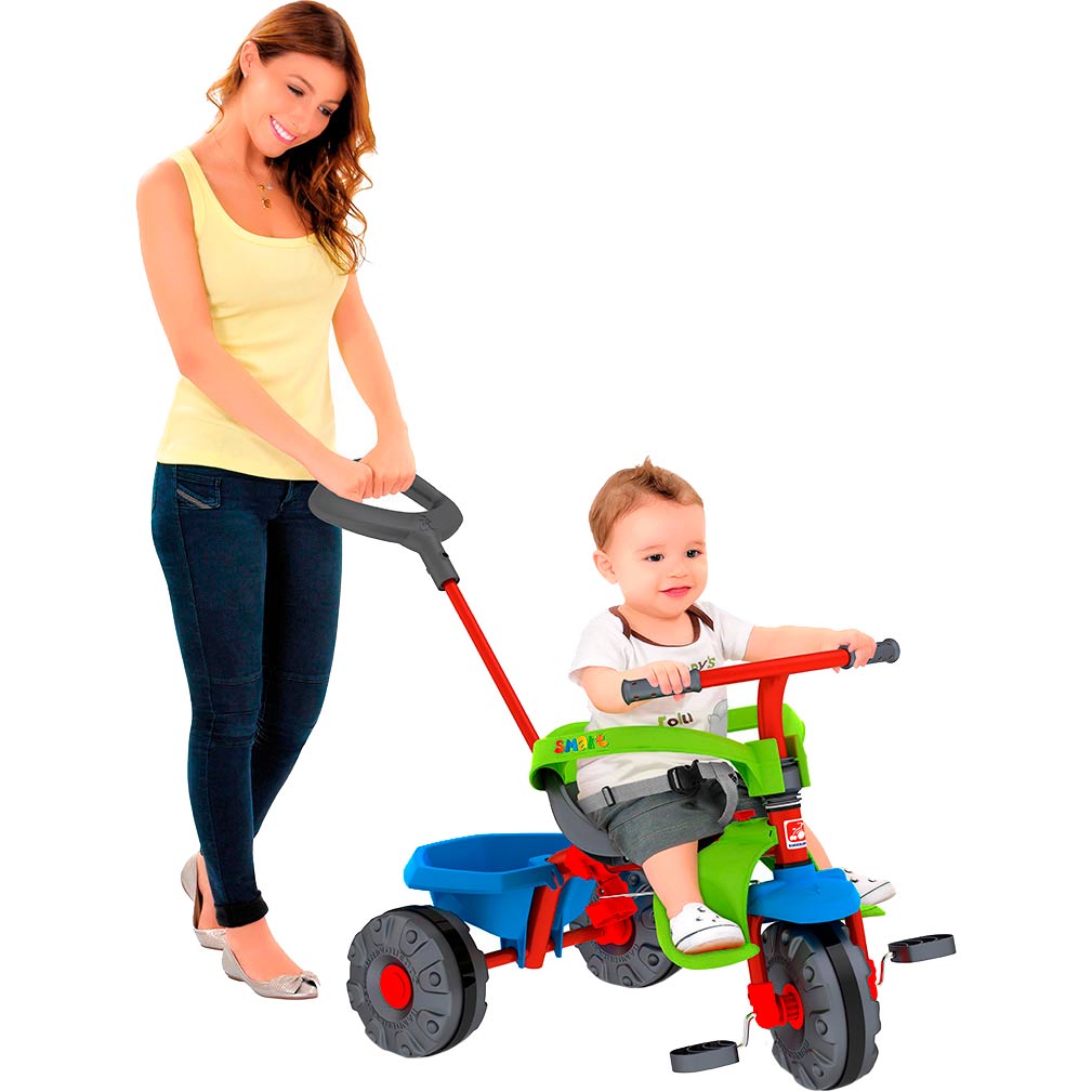 Triciclo Infantil Bandeirante Smart Plus - Vermelho+Verde