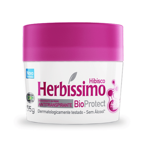 Desodorante Herbíssimo Creme Antitranspirante Bioprotect Hibisco 55G