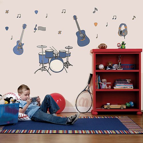 Adesivo de Parede Infantil Instrumentos Musicais